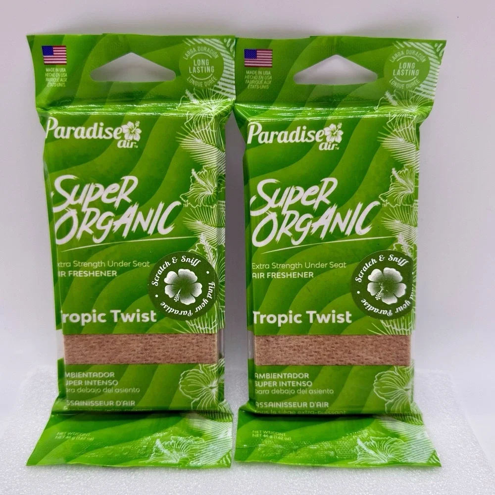 Paradise Super Organic Tropic Twist Scent Air Freshener Fragrance Stone Lot Of 2
